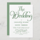 Recherche de vert et blanc mariage invitations Simple moderne