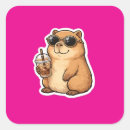 Recherche de café drôle autocollants Capybara