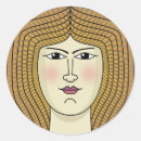 Recherche de visage de femme autocollants Dessin