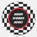 Recherche de drapeau de course autocollants Noir et blanc