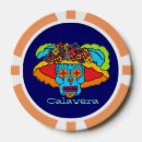Zoek naar schedel pokerchips Dia de los muertos