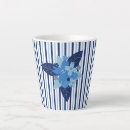 Recherche de rayure florale tasses Bleu