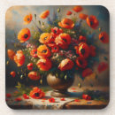 Recherche de coquelicot dessous de verres Pavot rouge