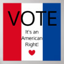 Recherche de droit de vote posters Rouge blanc et bleu