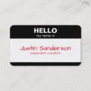 Recherche de bonjour mon nom est cartes visite Blanc