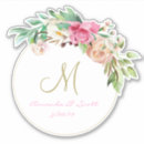 Recherche de floral wreath autocollants Monogramme