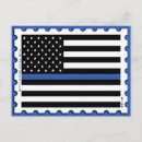 Recherche de ligne bleue mince cartes postales Drapeau