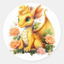 Recherche de dragon jaune autocollants Imaginaire