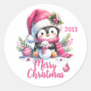 Recherche de pingouin rose autocollants Mignon