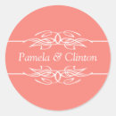 Recherche de couleur corail autocollants Enregistrer la date