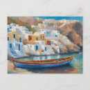 Recherche de bateau en mer cartes postales Peinture