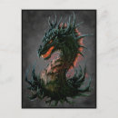 Recherche de dragon rouge et noir cartes postales Imaginaire