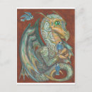 Recherche de peinture de dragon cartes postales Bleu