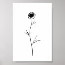 Recherche de fleurs stylisées posters Noir et blanc