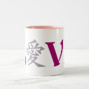 Recherche de symboles japonais tasses Amour