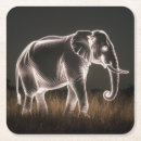 Recherche de éléphant dessous de verres Noir et blanc