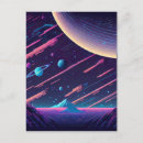 Recherche de rétro futuriste cartes postales Espace