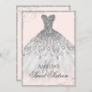 Recherche de princesse 16ans anniversaire invitations Argent