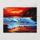 Recherche de peinture de plage cartes postales Orange