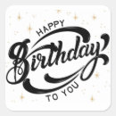 Recherche de carte joyeux anniversaire autocollants Typographie