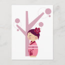 Recherche de poupée kokeshi cartes postales Sakura