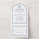 Recherche de ancre blanche invitations Bleu marine