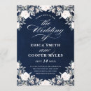 Recherche de bleu marine foncé invitations Classique