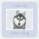 Zoek naar zwart witte honden stickers Siberische husky