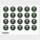 Recherche de crâne vert autocollants Halloween