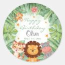 Recherche de feuille tropical autocollants Premier anniversaire