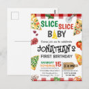 Recherche de tranche de pizza vœux cartes Aquarelle