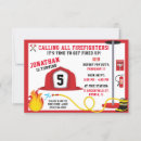 Recherche de pompier anniversaire invitations Noir