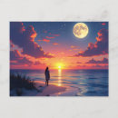 Recherche de soleil lune cartes postales Coucher de soleil
