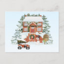 Recherche de maison vintage dans la neige cartes postales Hiver