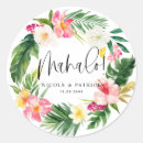 Recherche de fleur hawaii autocollants Aquarelle
