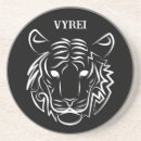 Recherche de tigre blanc dessous de verres Noir et blanc