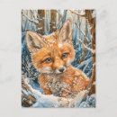 Recherche de petit renard cartes postales Neige