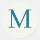 Recherche de monogramme vert autocollants Moderne
