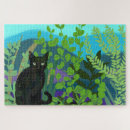 Recherche de peinture de chat puzzles Noir