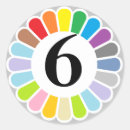 Zoek naar nummer 6 stickers Kleurrijk