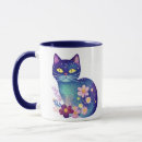 Zoek naar paarse katten mokken Bloemen