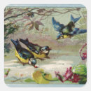 Recherche de oiseaux vintages autocollants Bleu