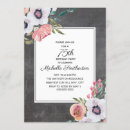 Recherche de floral noir et blanc invitations Vintage