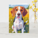 Recherche de chien beagle vœux cartes Aquarelle