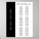 Recherche de signes mariage plans tables Noir et blanc