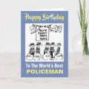 Recherche de police anniversaire cartes Policier