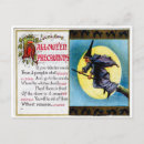 Recherche de sorcières de vol cartes postales Vintage