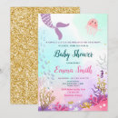 Recherche de sirène baby shower fille invitations Sous la mer