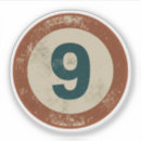 Recherche de numéro 9 autocollants Vintage