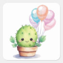 Recherche de cactus drôle autocollants Aquarelle
